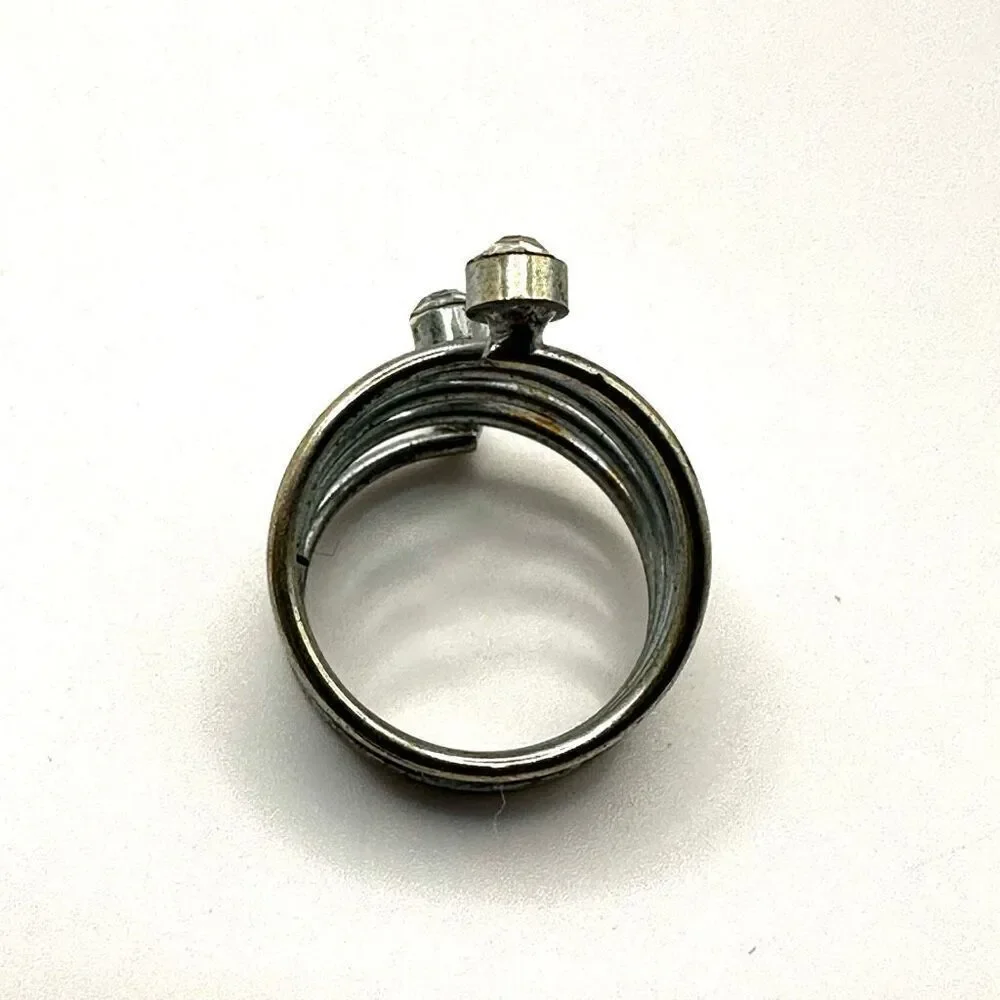 Silver tone multi rhinestone ring